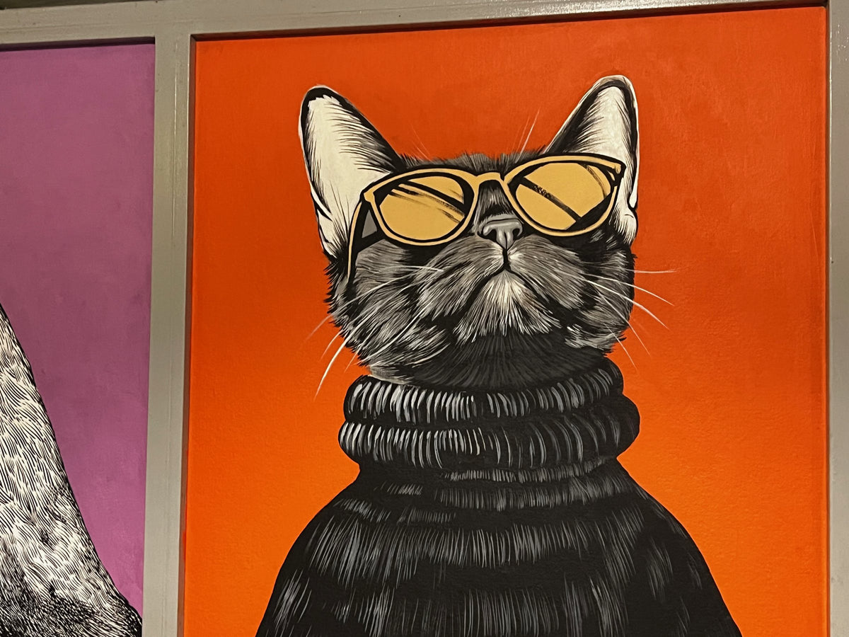 the cat in a turtleneck