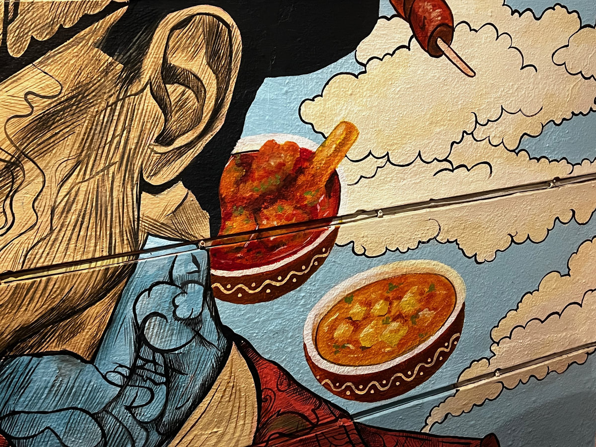 Hand-painted mural by Bombay Mural