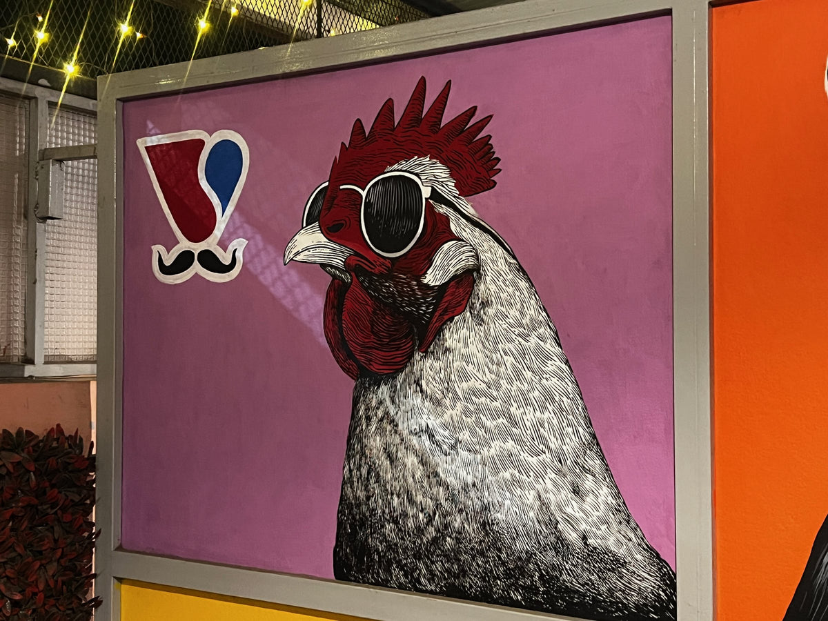 rooster in shades